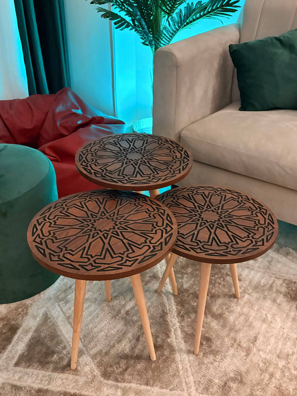 CNC Side Tables Set of 3 Pieces