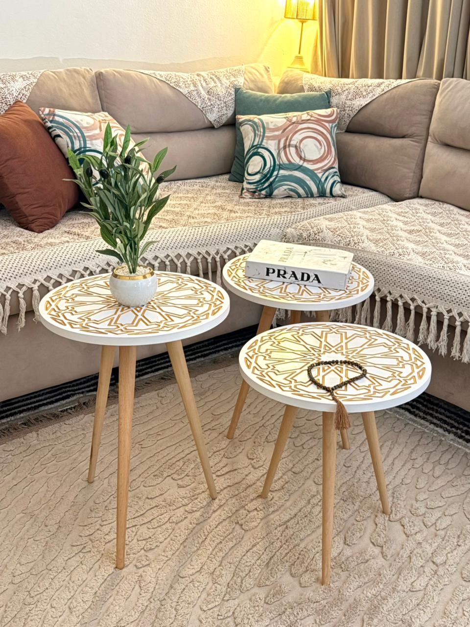 CNC Side Tables Set of 3 Pieces