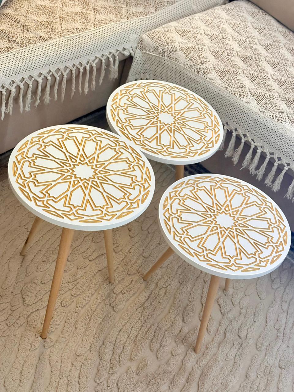 CNC Side Tables Set of 3 Pieces