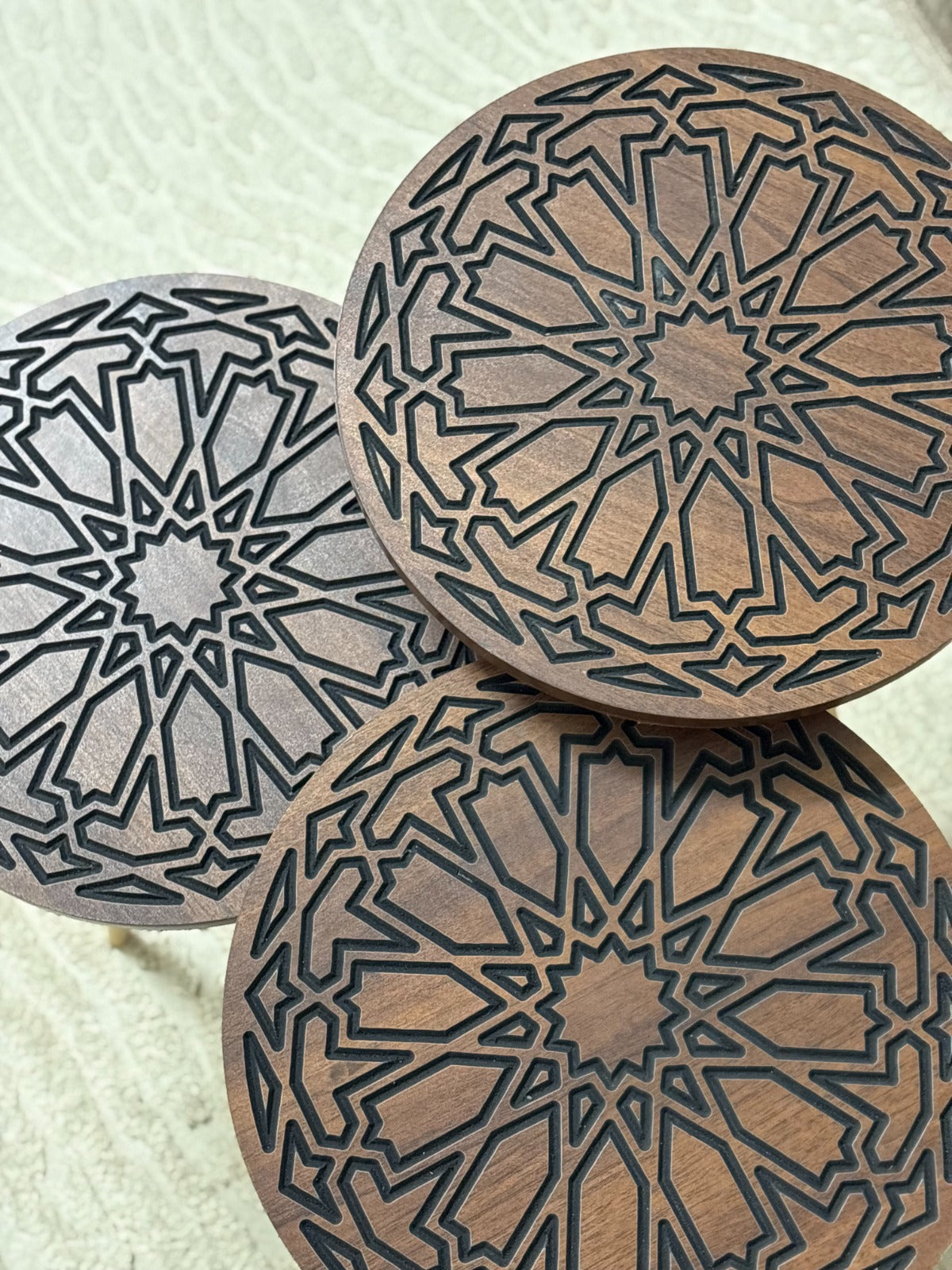CNC Side Tables Set of 3 Pieces